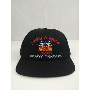 Vintage Nascar Cafe Life's A Race The Best Times Win Snapback Baseball Cap